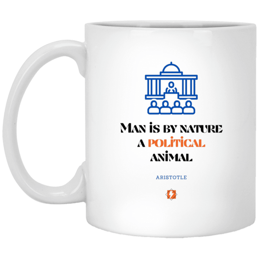 Ceramic Standard Mug 11oz with inspiring Aristotle quote: A120 - Man is political by nature - Color: Plain White