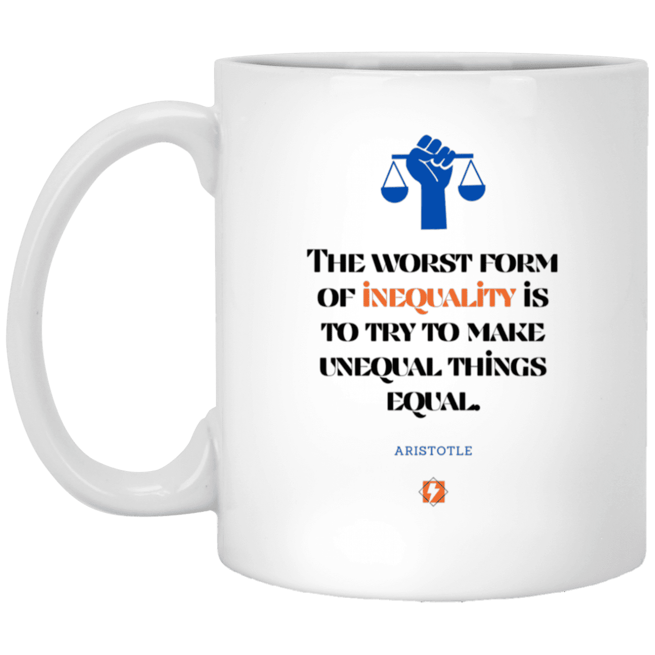 Ceramic Standard Mug 11oz with inspiring Aristotle quote: A128 - Communism is worse than inequality - Color: Plain White