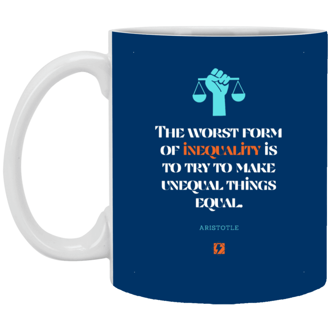 Ceramic Standard Mug 11oz with inspiring Aristotle quote: A128 - Communism is worse than inequality - Color: Royal