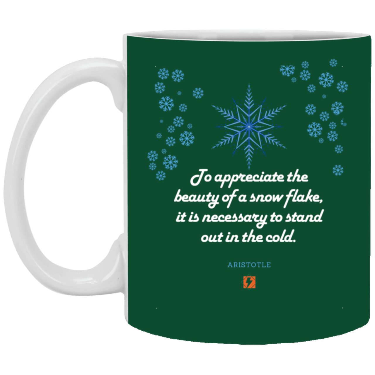 Ceramic Standard Mug 11oz with inspiring Aristotle quote: A130 - Appreciation requires interaction - Color: Forest