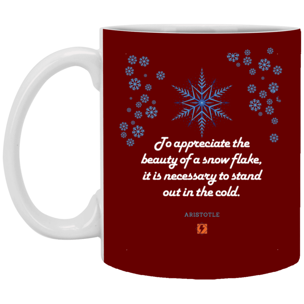 Ceramic Standard Mug 11oz with inspiring Aristotle quote: A130 - Appreciation requires interaction - Color: Maroon