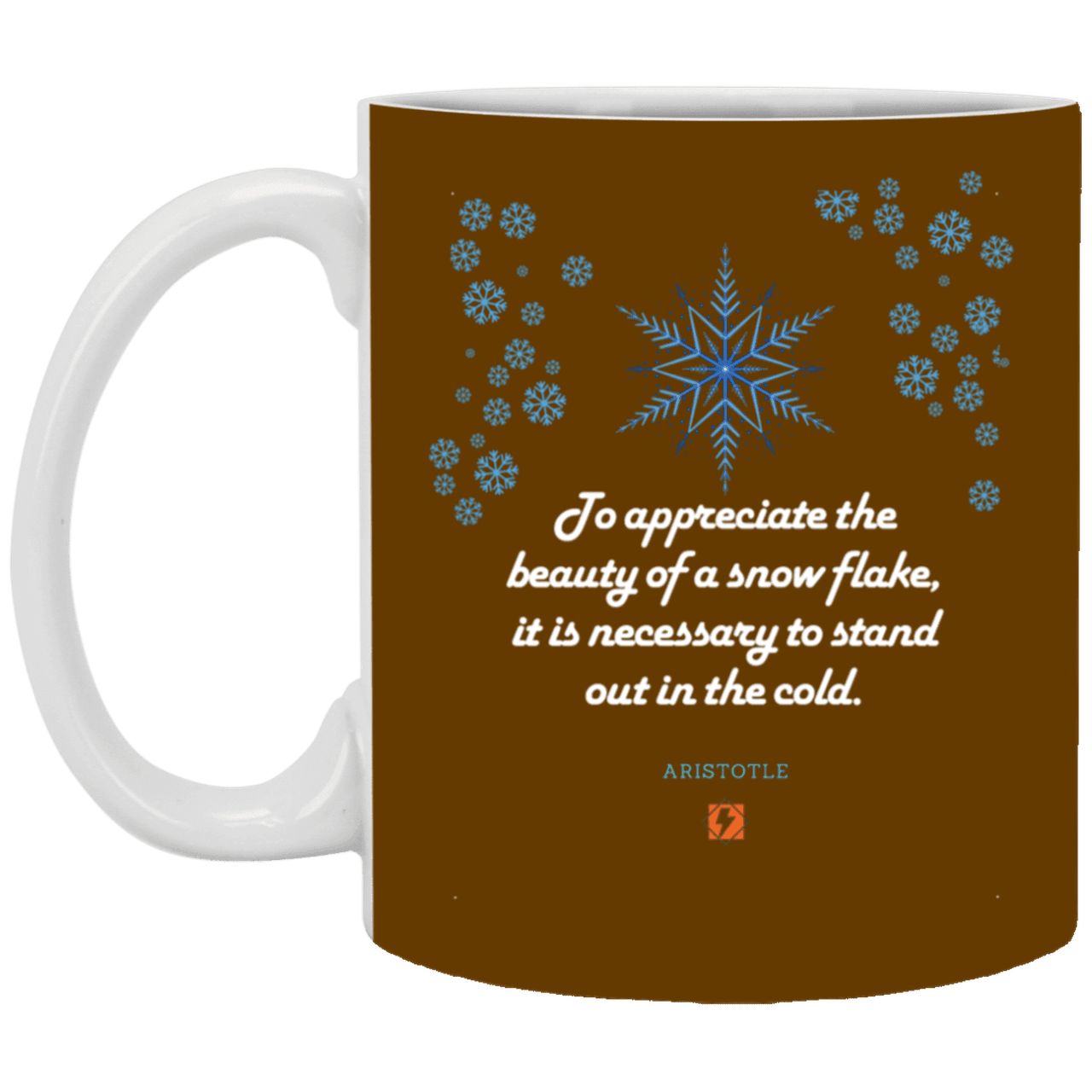 Ceramic Standard Mug 11oz with inspiring Aristotle quote: A130 - Appreciation requires interaction - Color: Brown