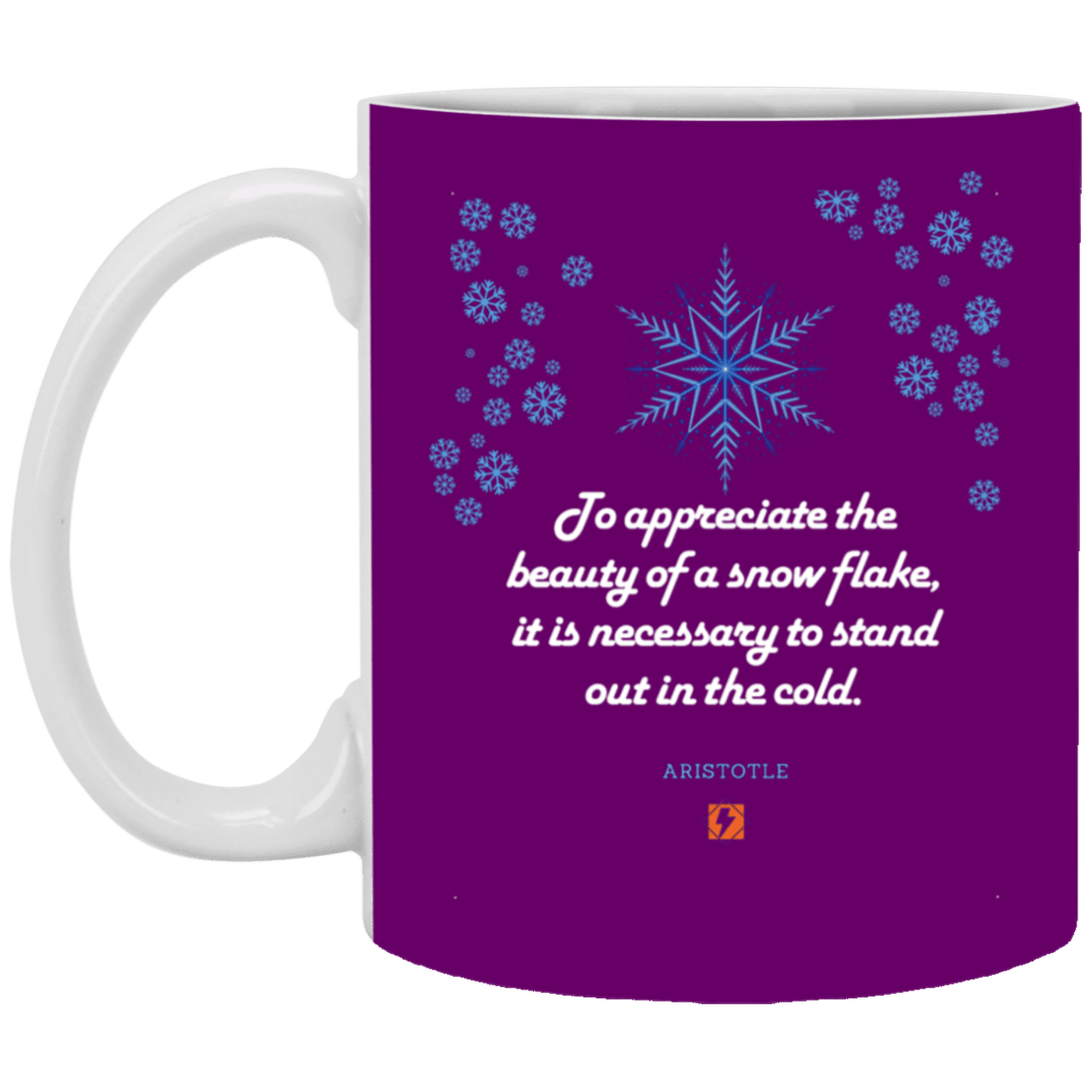 Ceramic Standard Mug 11oz with inspiring Aristotle quote: A130 - Appreciation requires interaction - Color: Purple