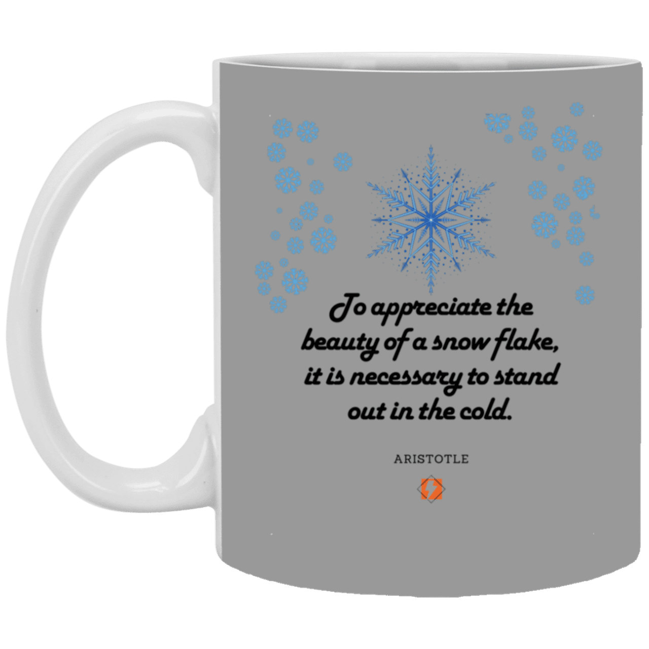 Ceramic Standard Mug 11oz with inspiring Aristotle quote: A130 - Appreciation requires interaction - Color: Gray