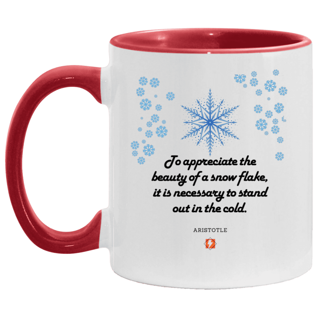 Ceramic Standard Mug 11oz with inspiring Aristotle quote: A130 - Appreciation requires interaction - Color: White/Red