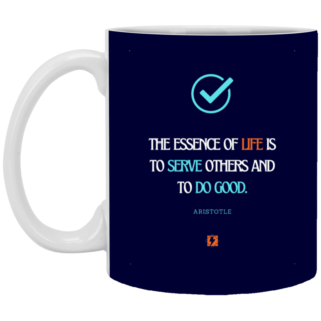 Ceramic Standard Mug 11oz with inspiring Aristotle quote: A132 - Life is about serving others - Color: Maroon