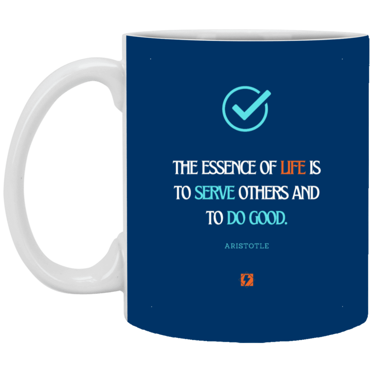 Ceramic Standard Mug 11oz with inspiring Aristotle quote: A132 - Life is about serving others - Color: Forest