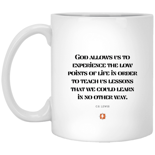 Ceramic Standard Mug 11oz with inspiring Lewis quote: CS105 - Lowpoints are lessons - Color: Plain White