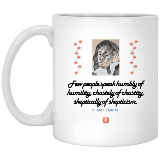 Ceramic Standard Mug 11oz with inspiring Pascal quote: BP102 - Self-awareness is a societal lack - Color: Plain White