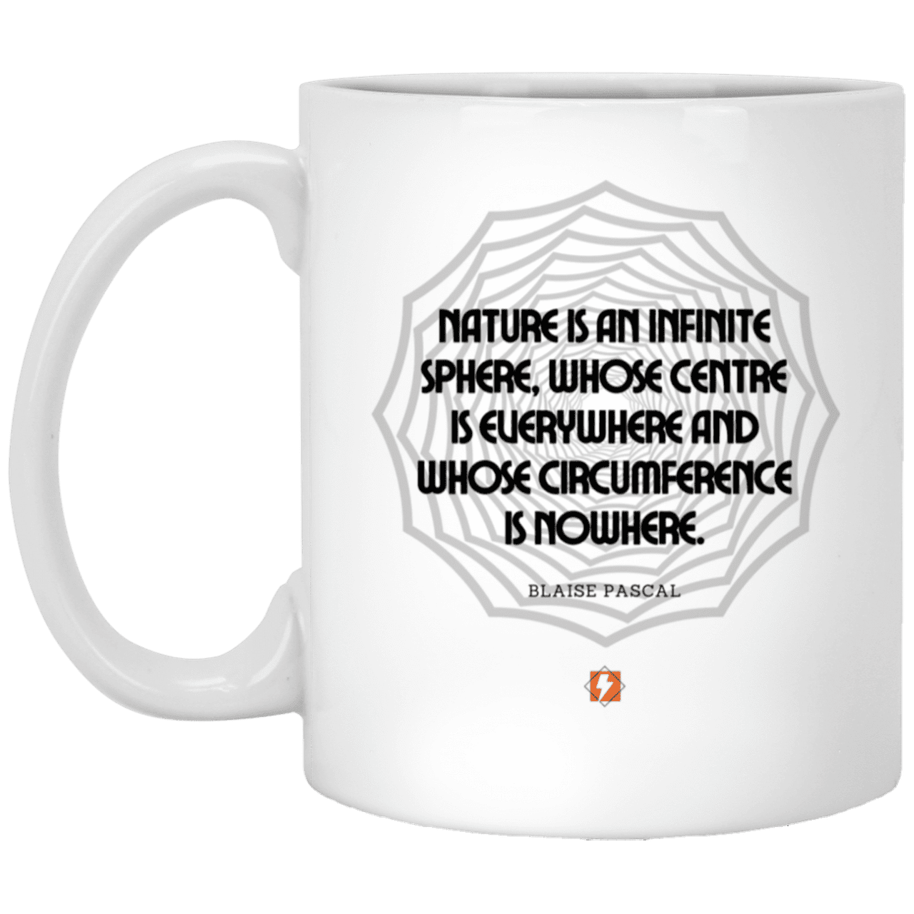 Ceramic Standard Mug 11oz with inspiring Pascal quote: BP108 - Nature is unfathomable - Color: Plain White