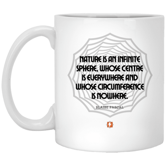 Ceramic Standard Mug 11oz with inspiring Pascal quote: BP108 - Nature is unfathomable - Color: Plain White