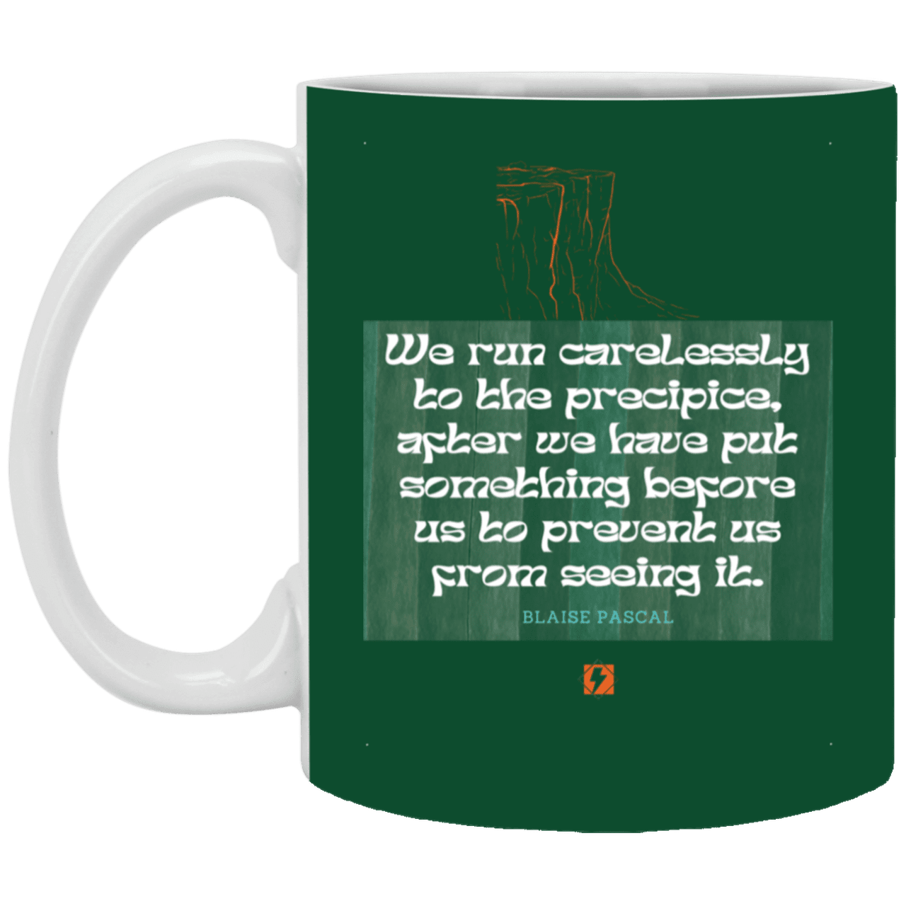 Ceramic Standard Mug 11oz with inspiring Pascal quote: BP117 - Making assumptions carry risks - Color: Forest