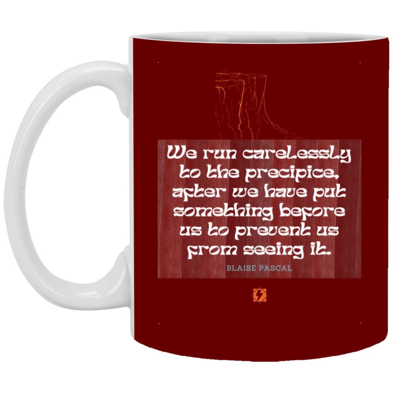 Ceramic Standard Mug 11oz with inspiring Pascal quote: BP117 - Making assumptions carry risks - Color: Maroon