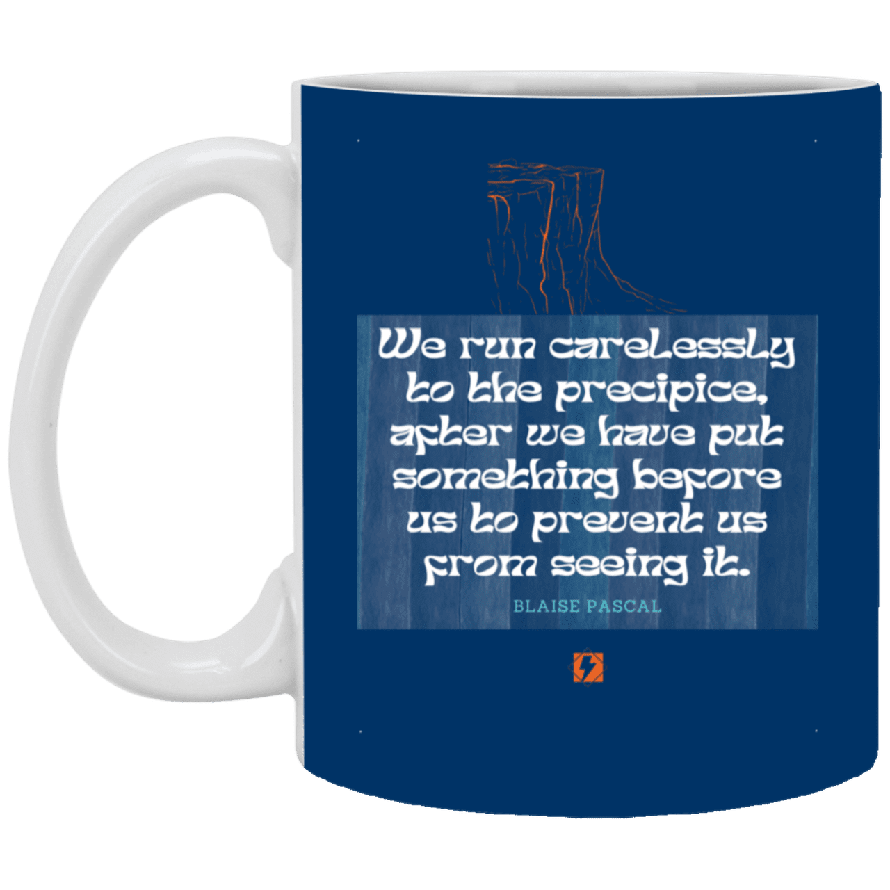 Ceramic Standard Mug 11oz with inspiring Pascal quote: BP117 - Making assumptions carry risks - Color: Royal