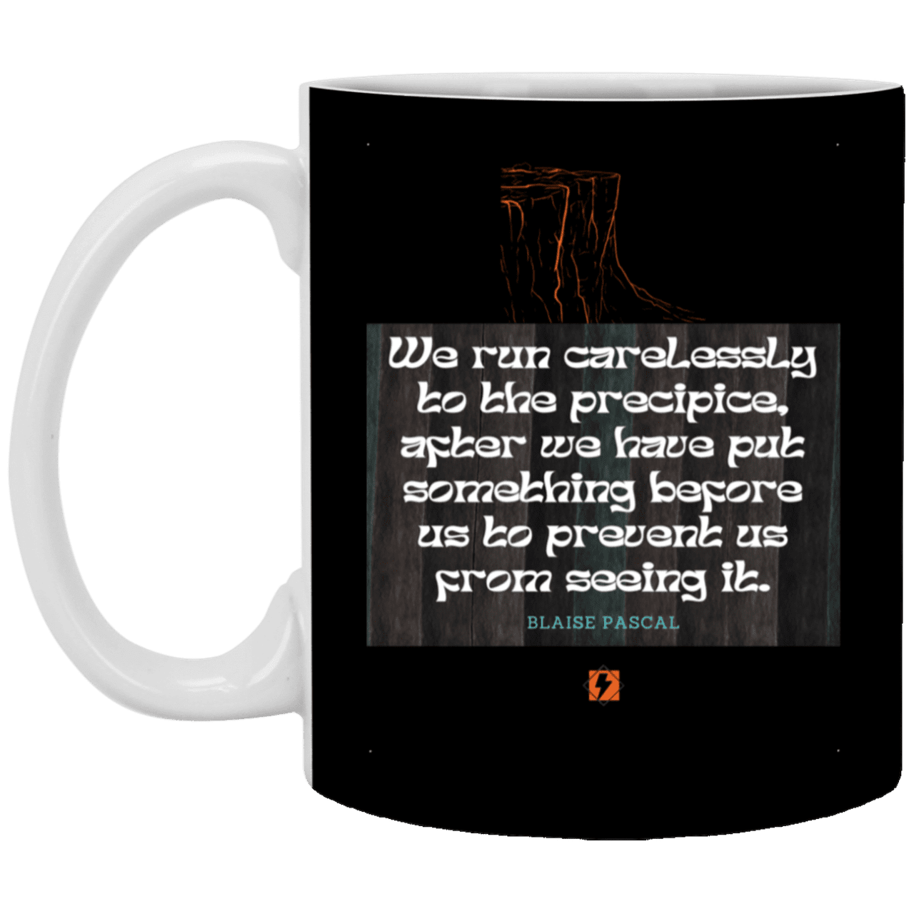 Ceramic Standard Mug 11oz with inspiring Pascal quote: BP117 - Making assumptions carry risks - Color: Black White