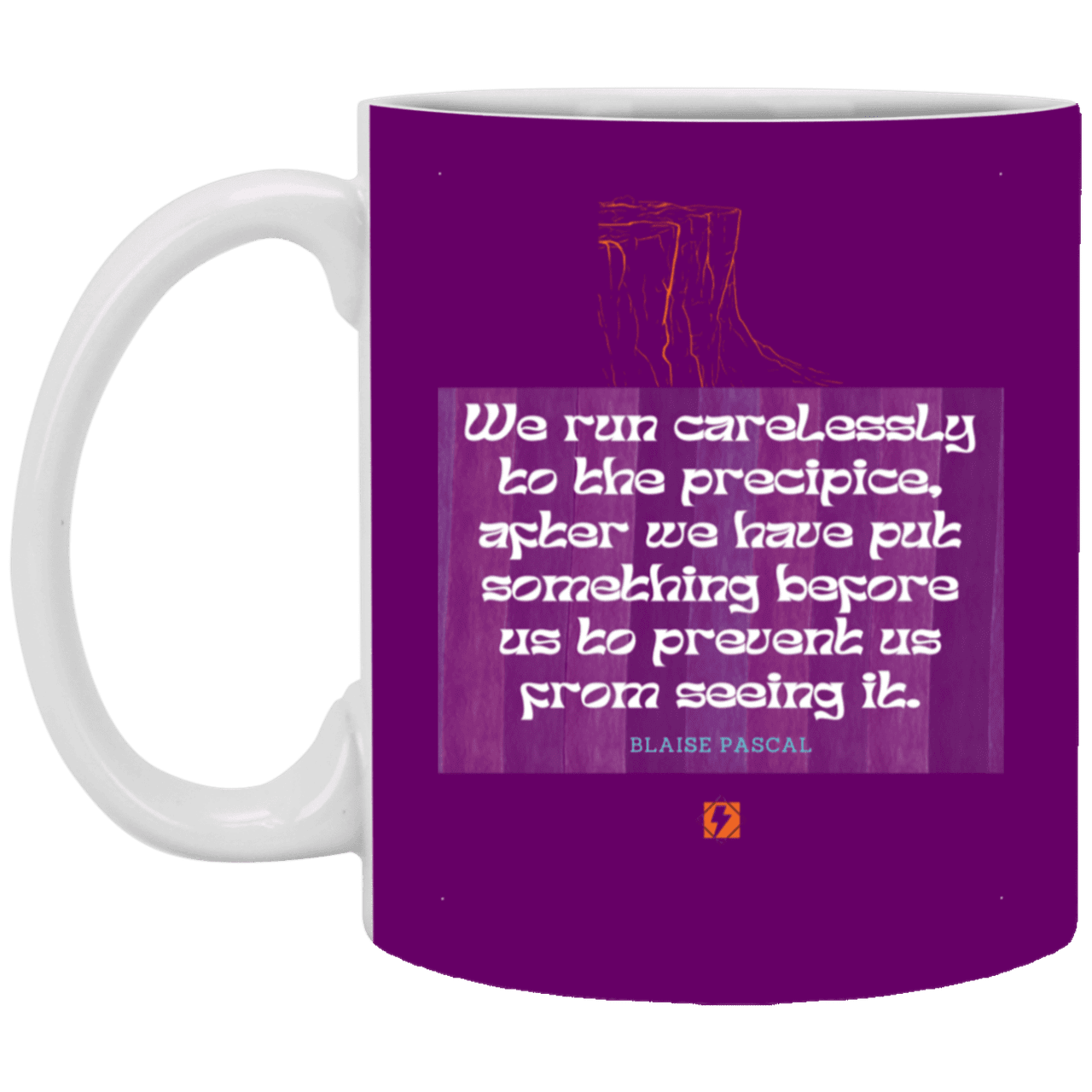 Ceramic Standard Mug 11oz with inspiring Pascal quote: BP117 - Making assumptions carry risks - Color: Purple