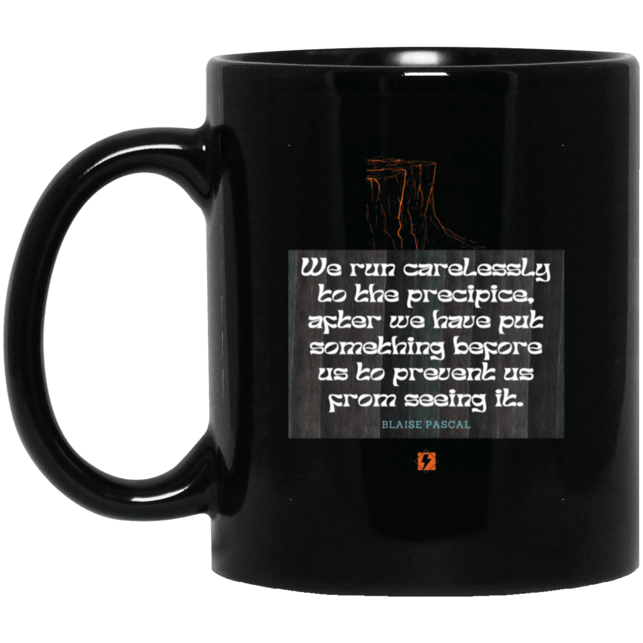 Ceramic Standard Mug 11oz with inspiring Pascal quote: BP117 - Making assumptions carry risks - Color: Plain Black