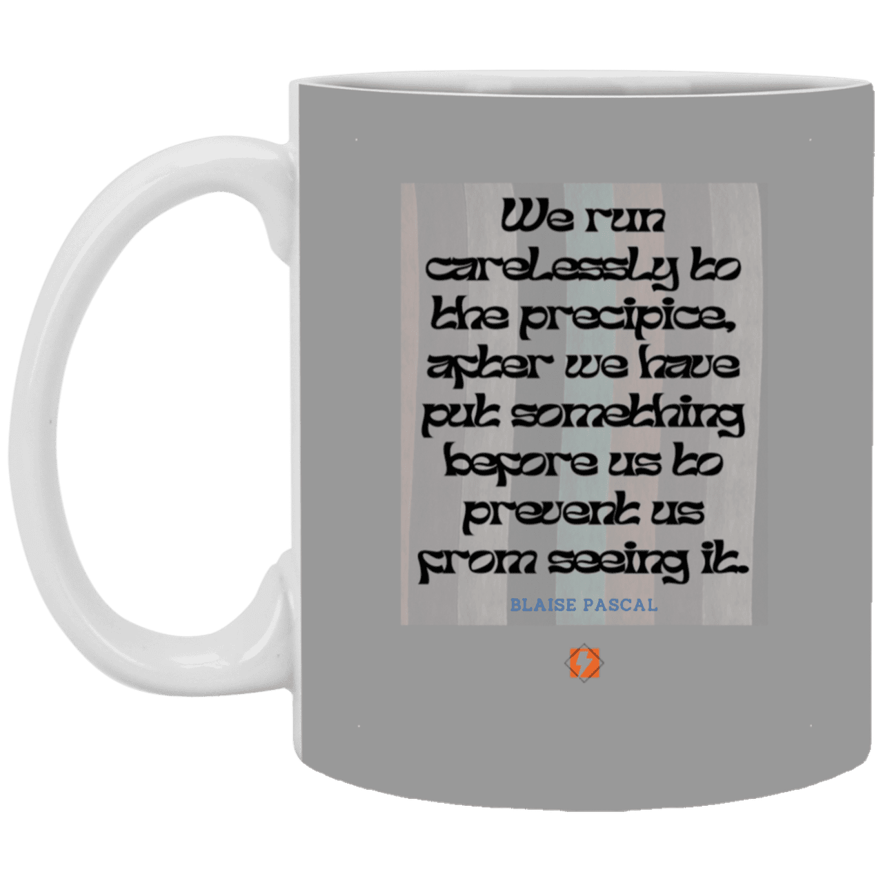 Ceramic Standard Mug 11oz with inspiring Pascal quote: BP117 - Making assumptions carry risks - Color: Gray