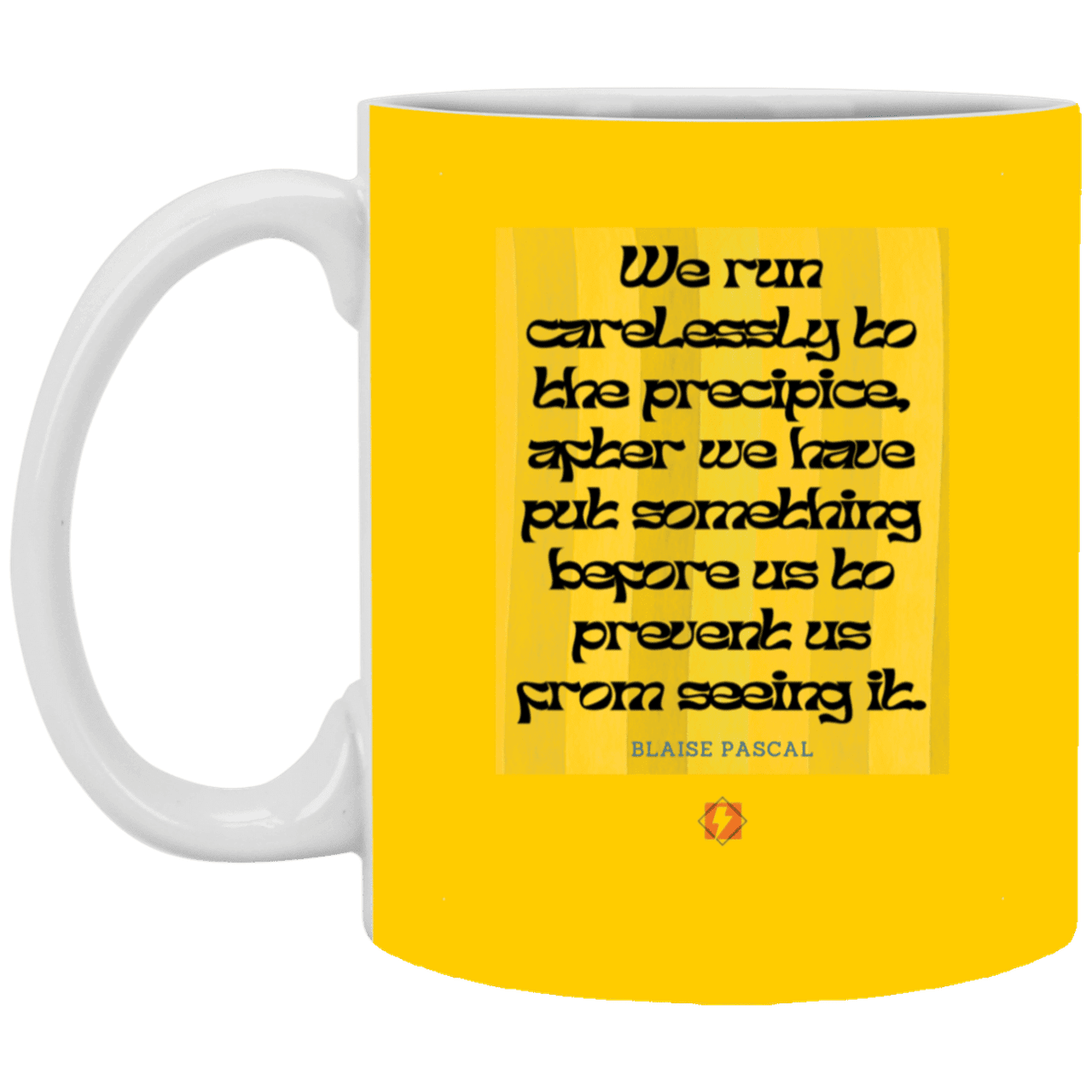 Ceramic Standard Mug 11oz with inspiring Pascal quote: BP117 - Making assumptions carry risks - Color: Athletic Gold