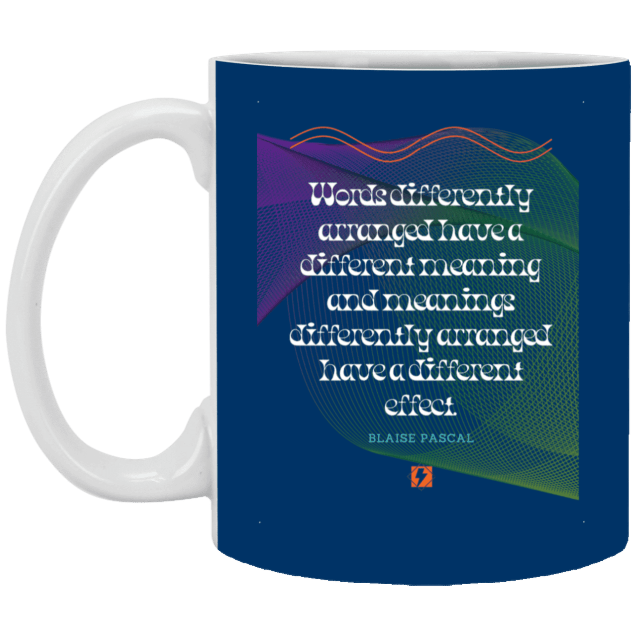 Ceramic Standard Mug 11oz with inspiring Pascal quote: BP119 - Be careful with words - Color: Royal