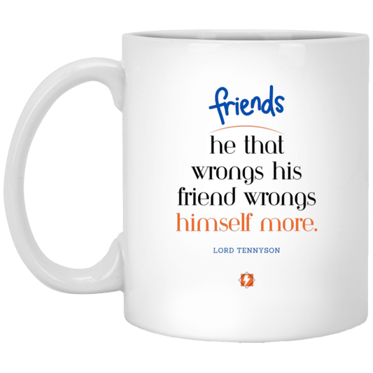 Ceramic Standard Mug 11oz with inspiring Tennyson quote: LT103 - Do not wrong your friend - Color: Plain White