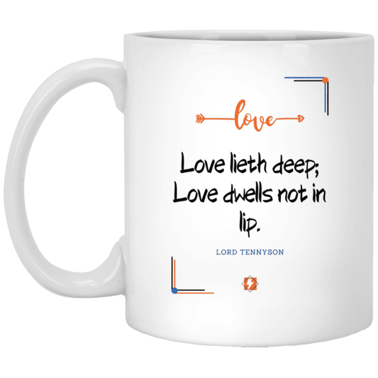 Ceramic Standard Mug 11oz with inspiring Tennyson quote: LT110 - Love is in the depth of the heart - Color: Plain White