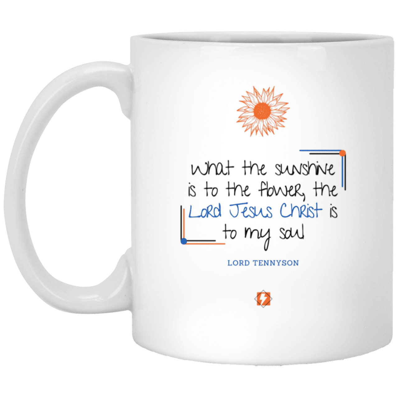 Ceramic Standard Mug 11oz with inspiring Tennyson quote: LT119 - A personal profession of faith by Lord Tennyson - Color: Plain White Black White