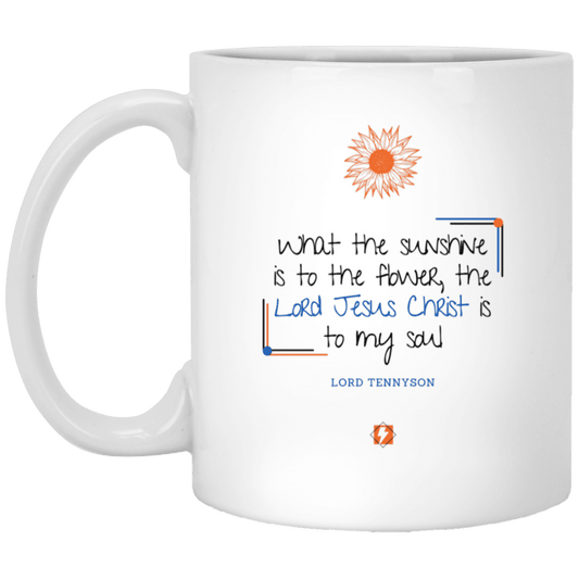 Ceramic Standard Mug 11oz with inspiring Tennyson quote: LT119 - A personal profession of faith by Lord Tennyson - Color: Plain White Black White