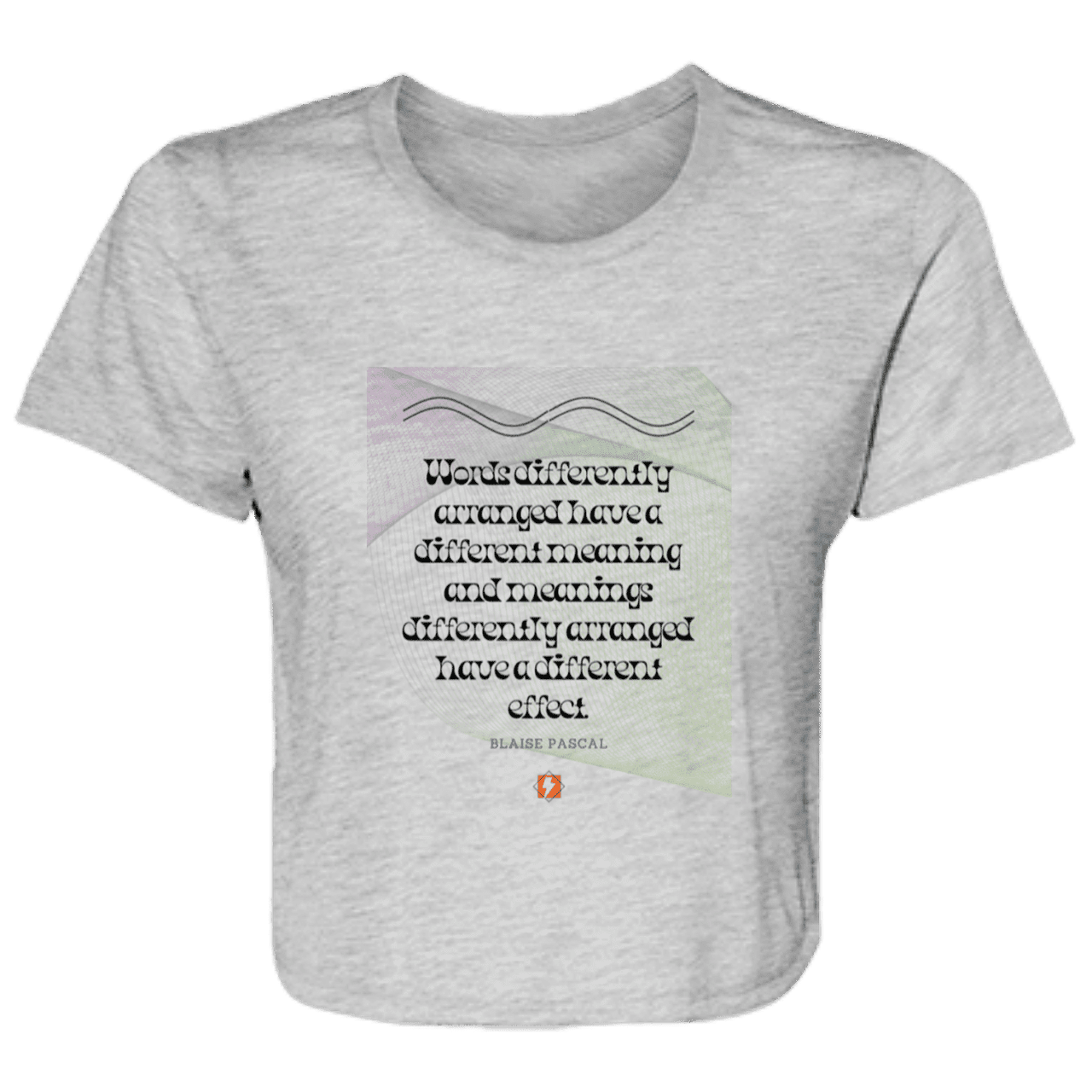 Ladies' Flowy Cropped Tee with inspiring Pascal quote: BP119 - Be careful with words - Color: Athletic Heather