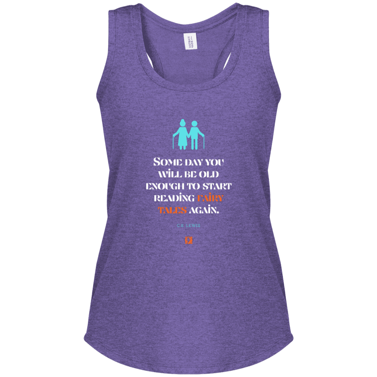 Ladies' Perfect Tri Racerback Tank with inspiring CS Lewis quote: CS114 - Fairy tales for the old - Color: Purple Frost