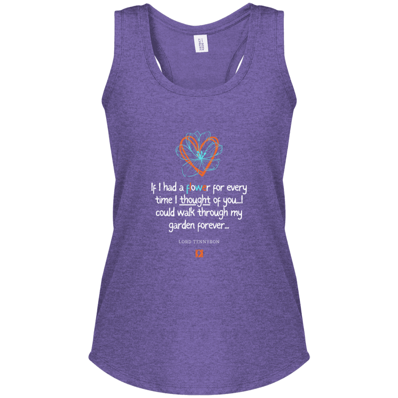 Ladies' Perfect Tri Racerback Tank with inspiring Tennyson quote: LT104 - Thinking of you - Color: Purple Frost