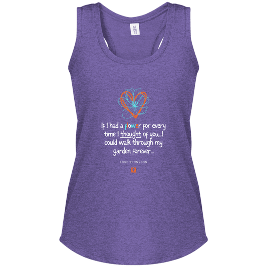 Ladies' Perfect Tri Racerback Tank with inspiring Tennyson quote: LT104 - Thinking of you - Color: Purple Frost