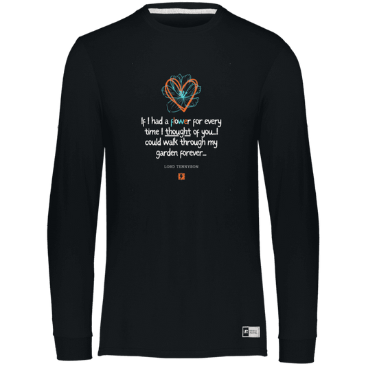 Men's Essential Dri-Power LS T-Shirt 64LTTM with inspiring Tennyson quote: LT104 - Thinking of you - Color: Black