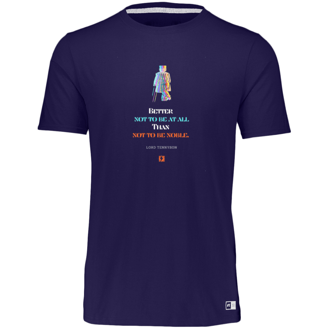 Men's Essential Dri-Power T-Shirt 64STTM with inspiring Tennyson quote: LT102 - Being noble is what counts - Color: Purple