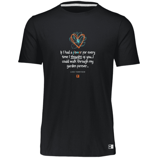 Men's Essential Dri-Power T-Shirt 64STTM with inspiring Tennyson quote: LT104 - Thinking of you - Color: Black