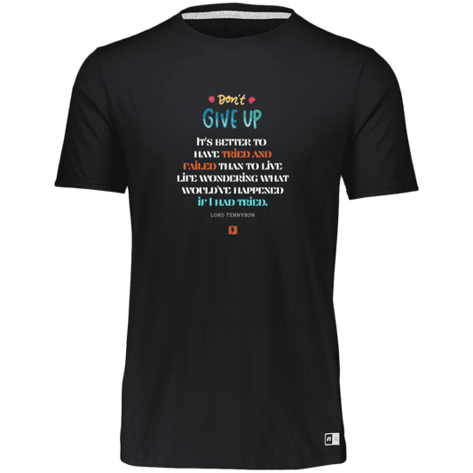 Men's Essential Dri-Power T-Shirt 64STTM with inspiring Tennyson quote: LT106 - Failure better than non-attempt - Color: Black