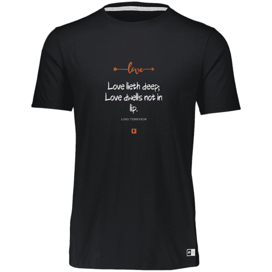 Men's Essential Dri-Power T-Shirt 64STTM with inspiring Tennyson quote: LT110 - Love is in the depth of the heart - Color: Black