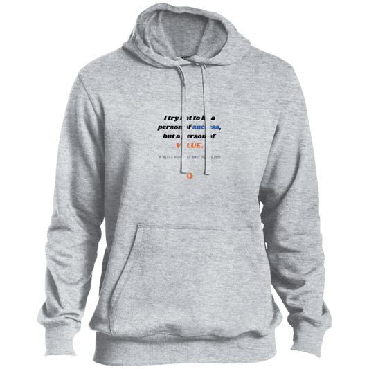 Men's Pullover Hoodie ST254 with inspiring Einstein quote: E109 - Strive to be a person of value, not success - Color: Athletic Heather