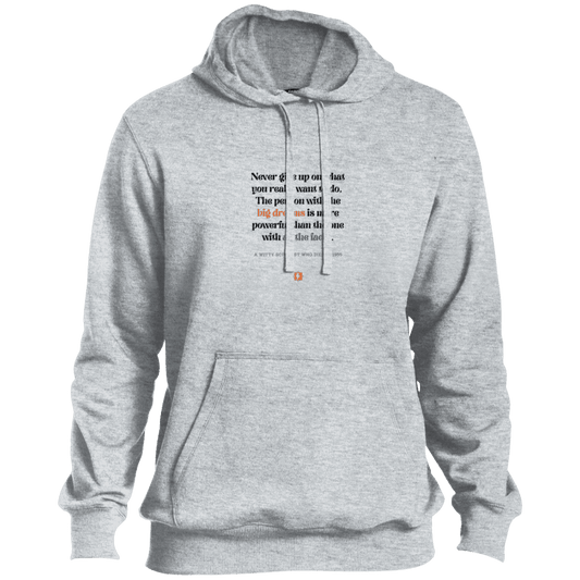 Men's Pullover Hoodie ST254 with inspiring Einstein quote: E125 - Big dreams trump knowledge and facts - Color: Athletic Heather