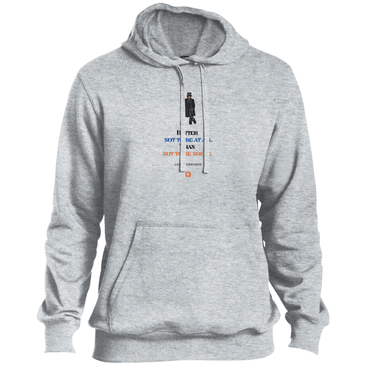 Men's Pullover Hoodie ST254 with inspiring Tennyson quote: LT102 - Being noble is what counts - Color: Athletic Heather