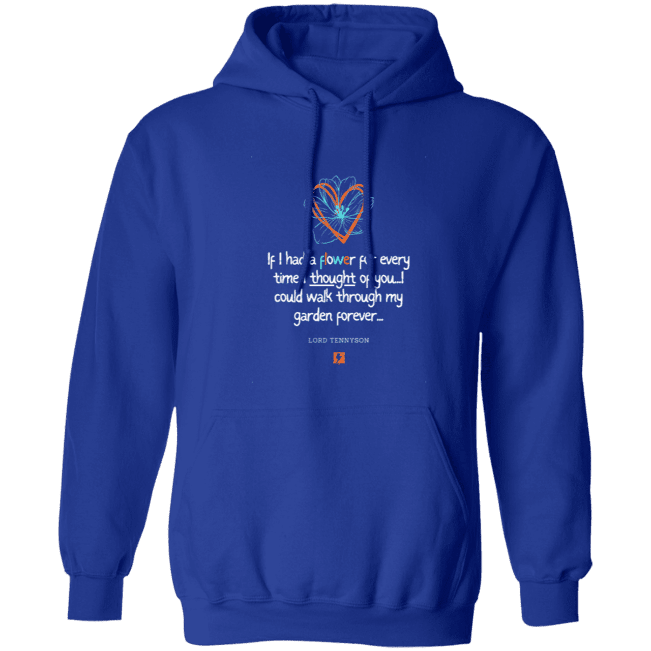 Men's Pullover Hoodie Z66x with inspiring Tennyson quote: LT104 - Thinking of you - Color: Royal