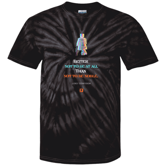 Men's T-Shirt Cotton Tie Dye CD100 with inspiring Tennyson quote: LT102 - Being noble is what counts - Color: SpiderBlack