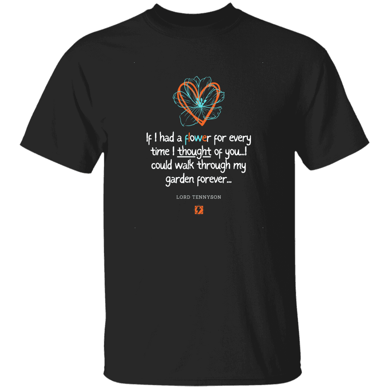 Men's T-Shirt G500 with inspiring Tennyson quote: LT104 - Thinking of you - Color: Black