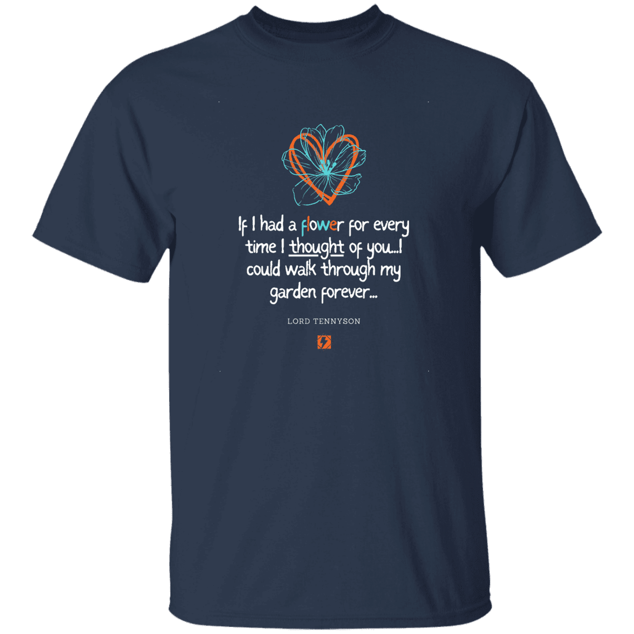 Men's T-Shirt G500 with inspiring Tennyson quote: LT104 - Thinking of you - Color: Navy