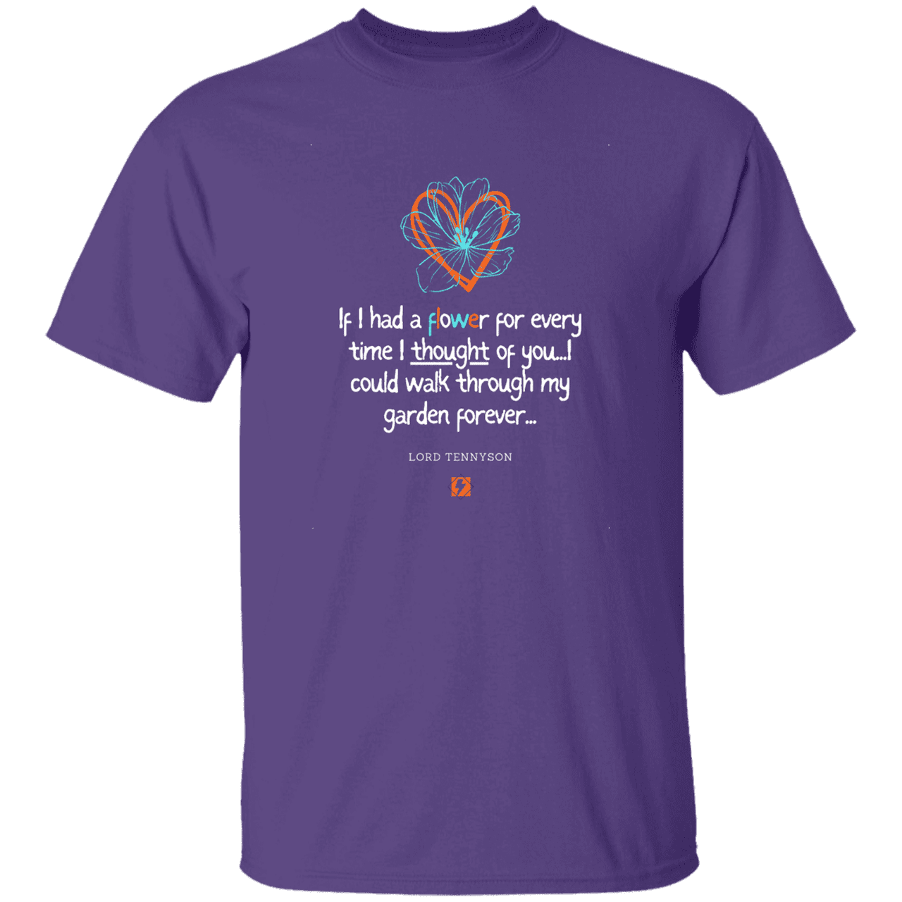 Men's T-Shirt G500 with inspiring Tennyson quote: LT104 - Thinking of you - Color: Purple