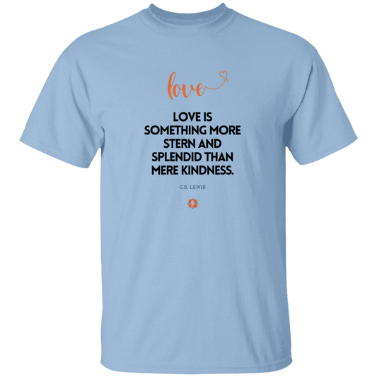 Men's T-Shirt Heavyweight G500 with inspiring CS Lewis quote: CS109 - Love is more than kindness - Color: Light Blue