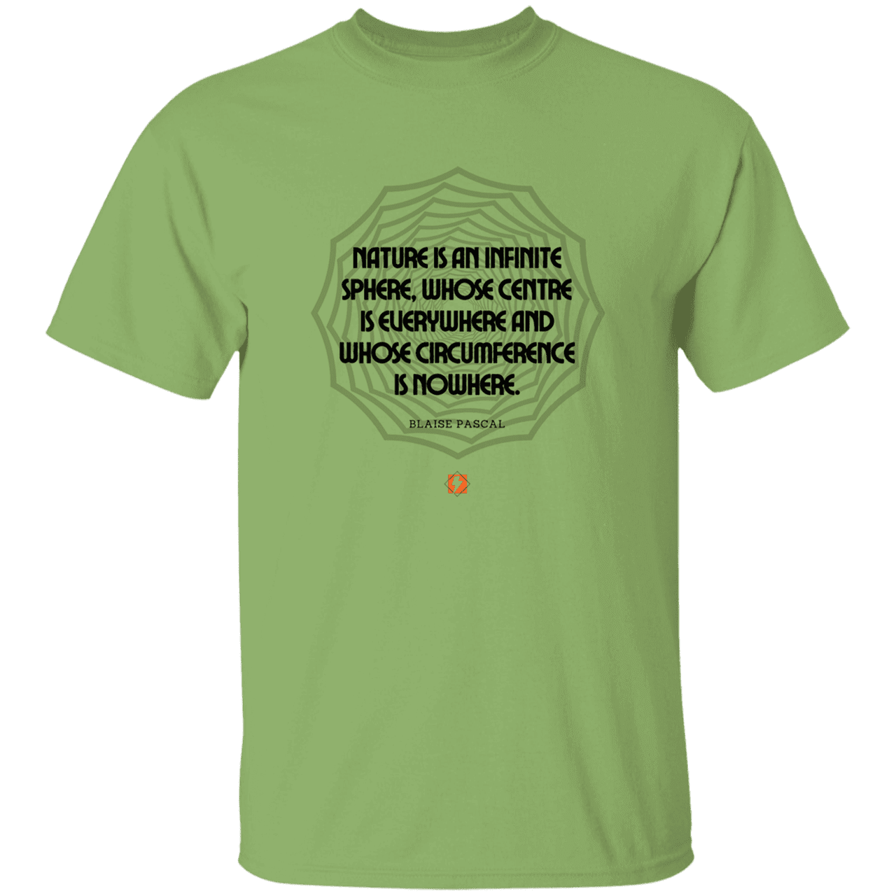 Men’s T-Shirt Heavyweight G500 with inspiring Pascal quote: BP108 - Nature is unfathomable - Color: Kiwi