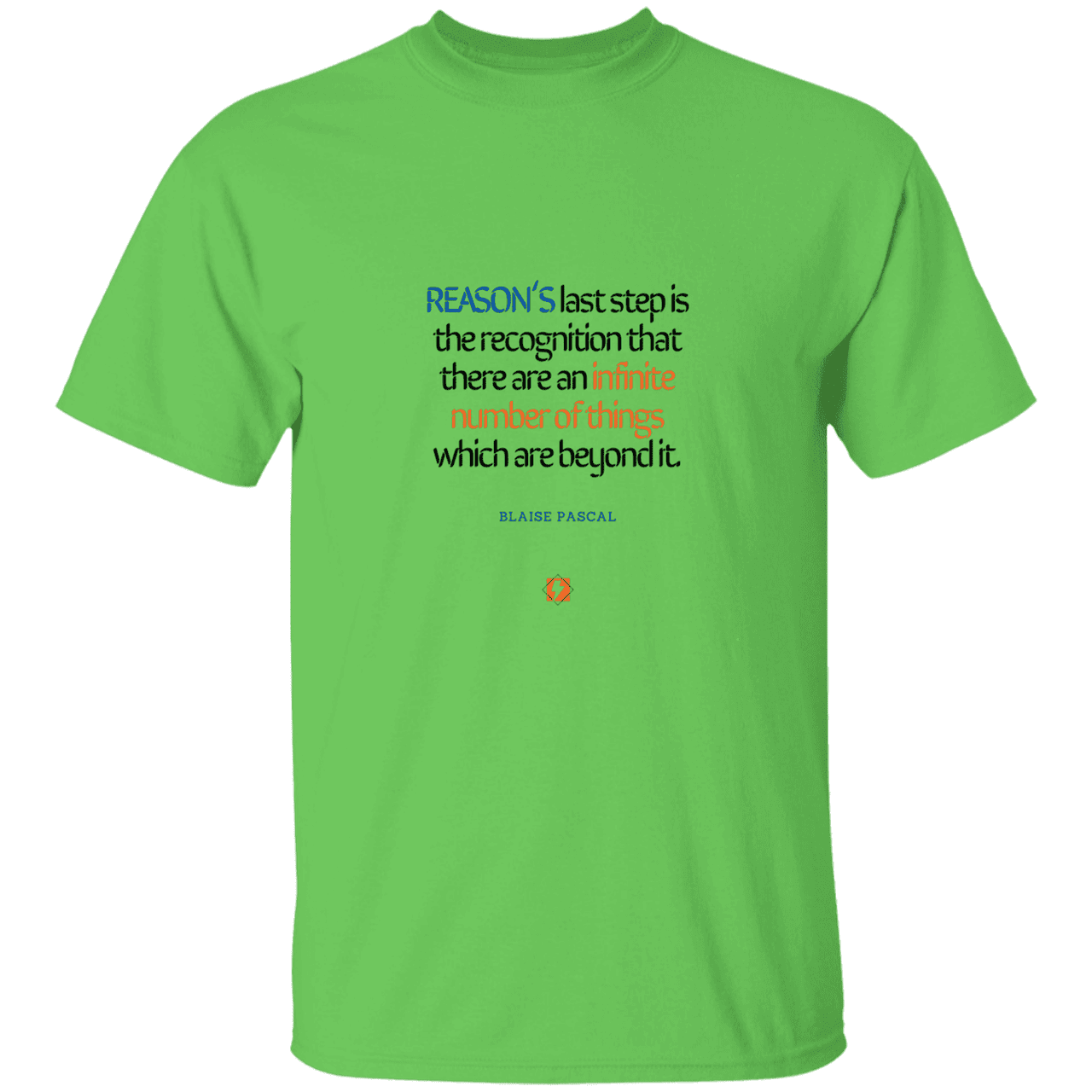 Men’s T-Shirt Heavyweight G500 with inspiring Pascal quote: BP110 - Reason is limited - Color: Lime