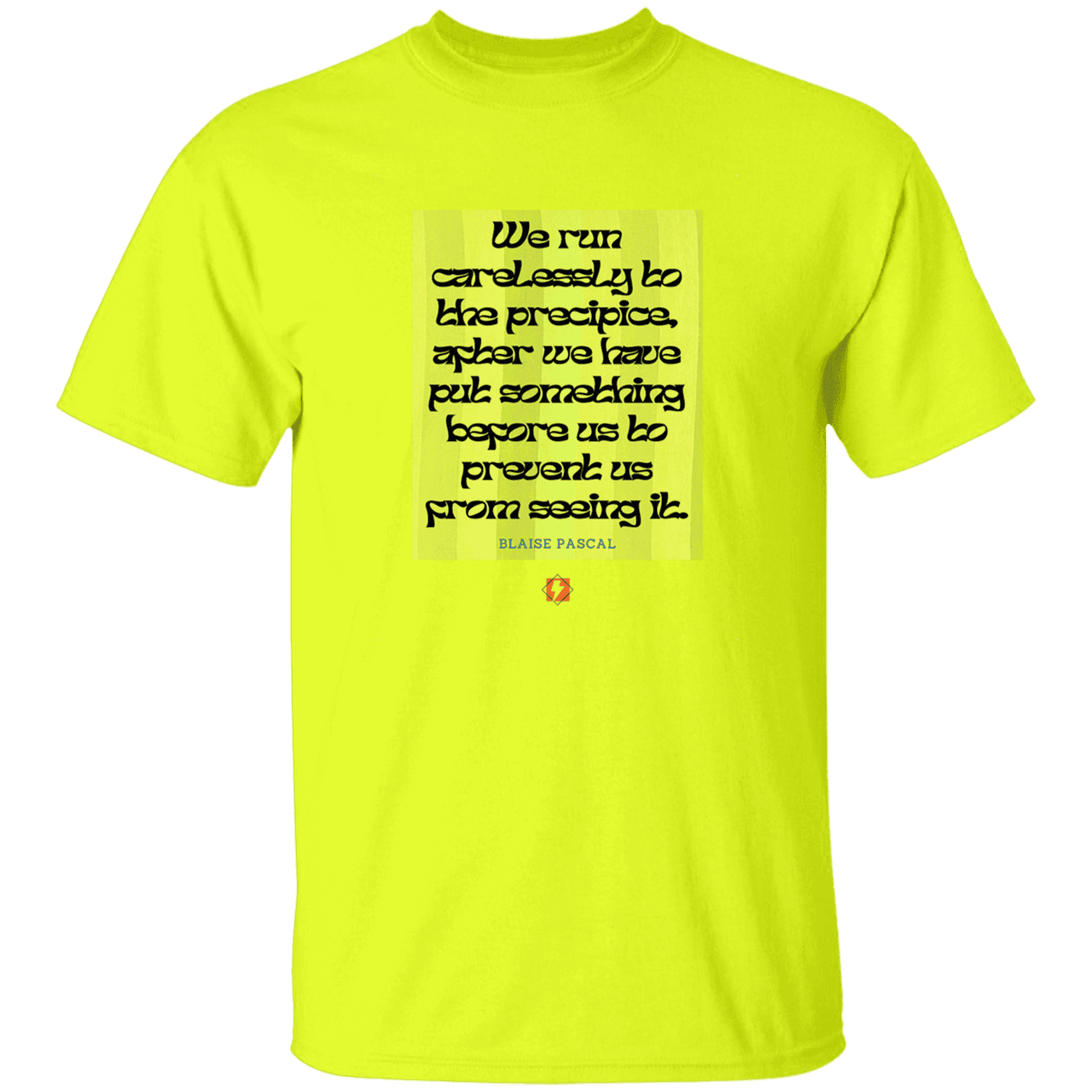 Men’s T-Shirt Heavyweight G500 with inspiring Pascal quote: BP117 - Making assumptions carry risks - Color: Safety Green