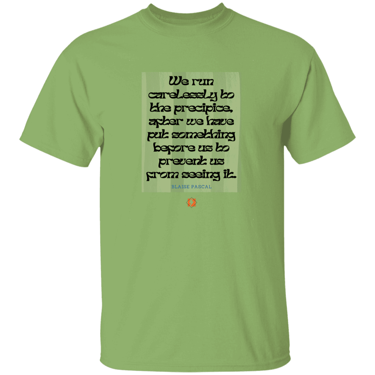 Men’s T-Shirt Heavyweight G500 with inspiring Pascal quote: BP117 - Making assumptions carry risks - Color: Kiwi